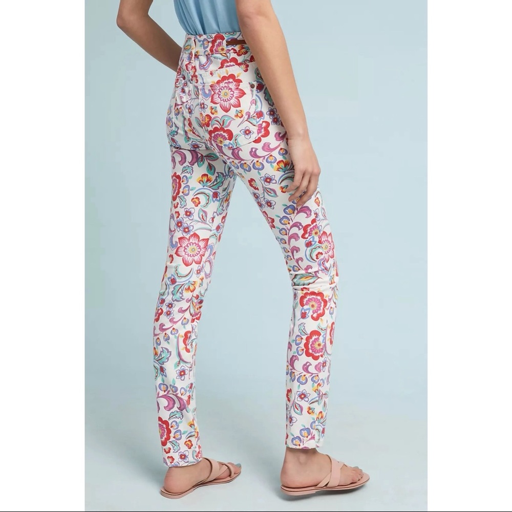 ANTHROPOLOGIE Pilcro Floral Skinny Ankle Jeans 26 - Picture 3 of 7